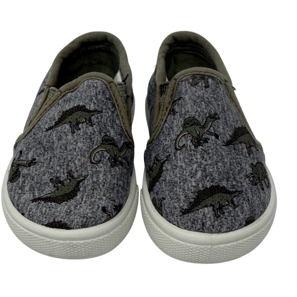 Carters Kids Dinosaur Canvas Slip-On Skate Deck Shoes - Size 4